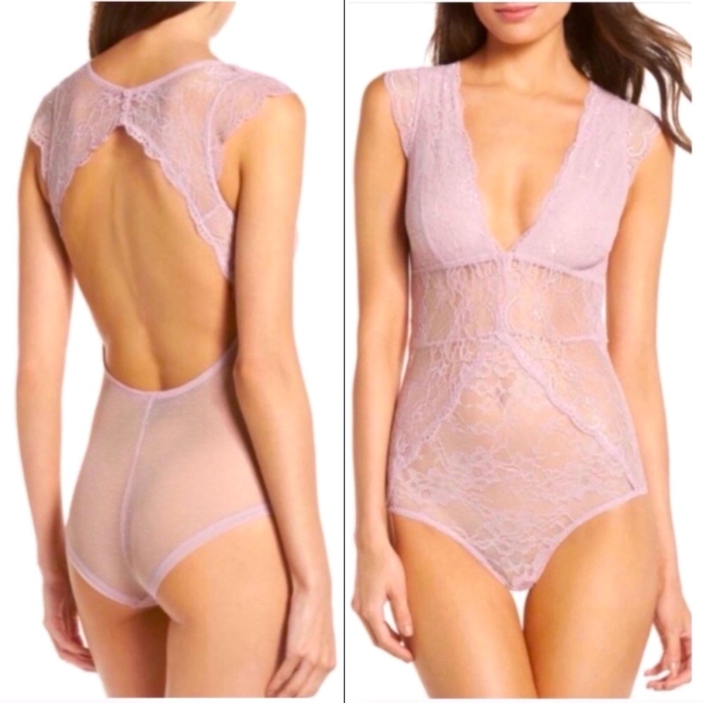 Sam Edelman Lace Dawn Bodysuit Women Color Pink Size M